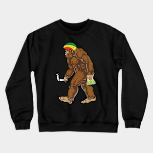 Stoner Bigfoot Weed Leaf Funny Cannabis Marijuana 420 Crewneck Sweatshirt